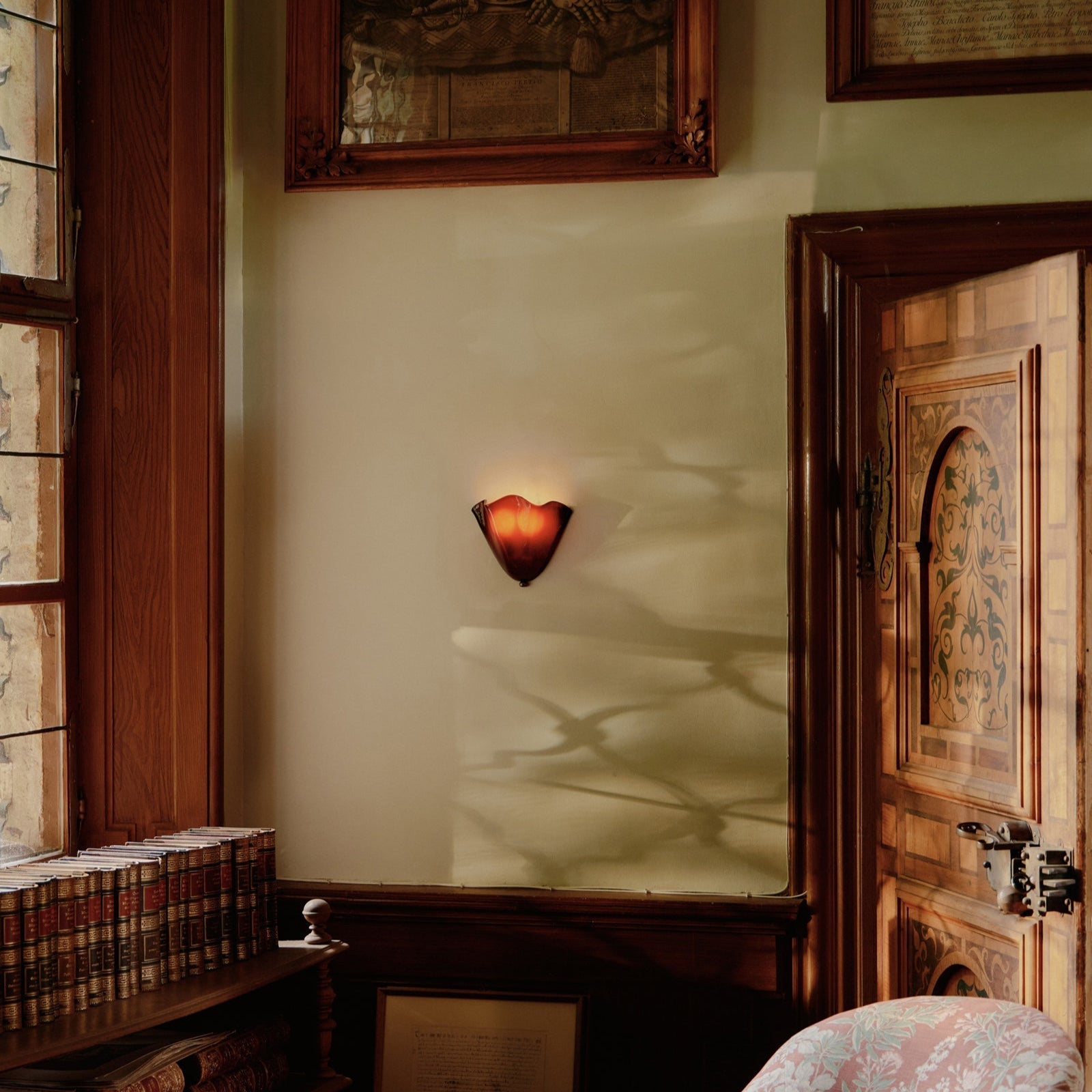 Retro wandlamp van glas in schelpvorm LED