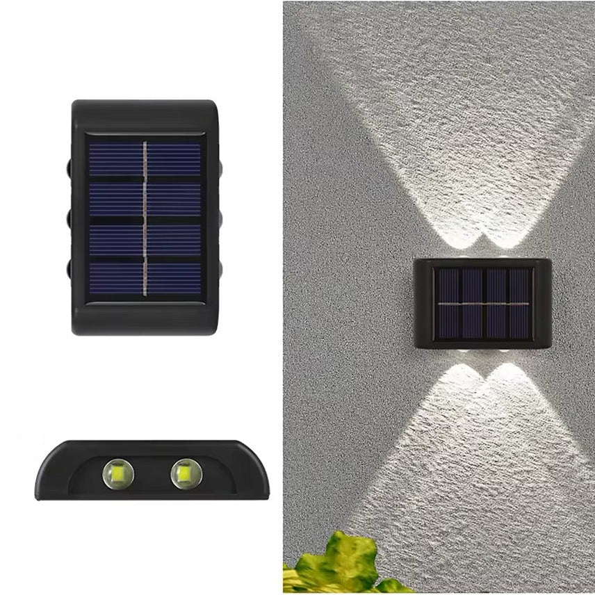 Solarlamp wandlamp LED met zonnepaneel licht boven–onder