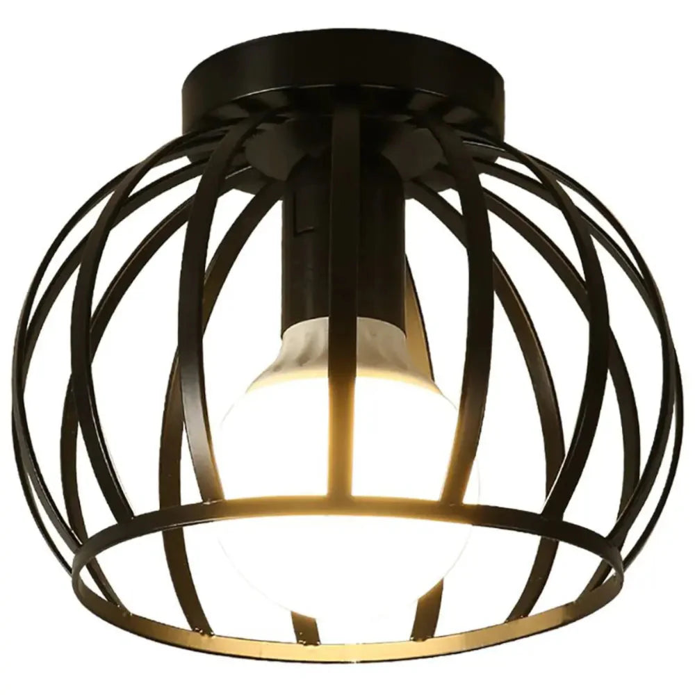 Czarna lampa sufitowa w stylu vintage z metalu