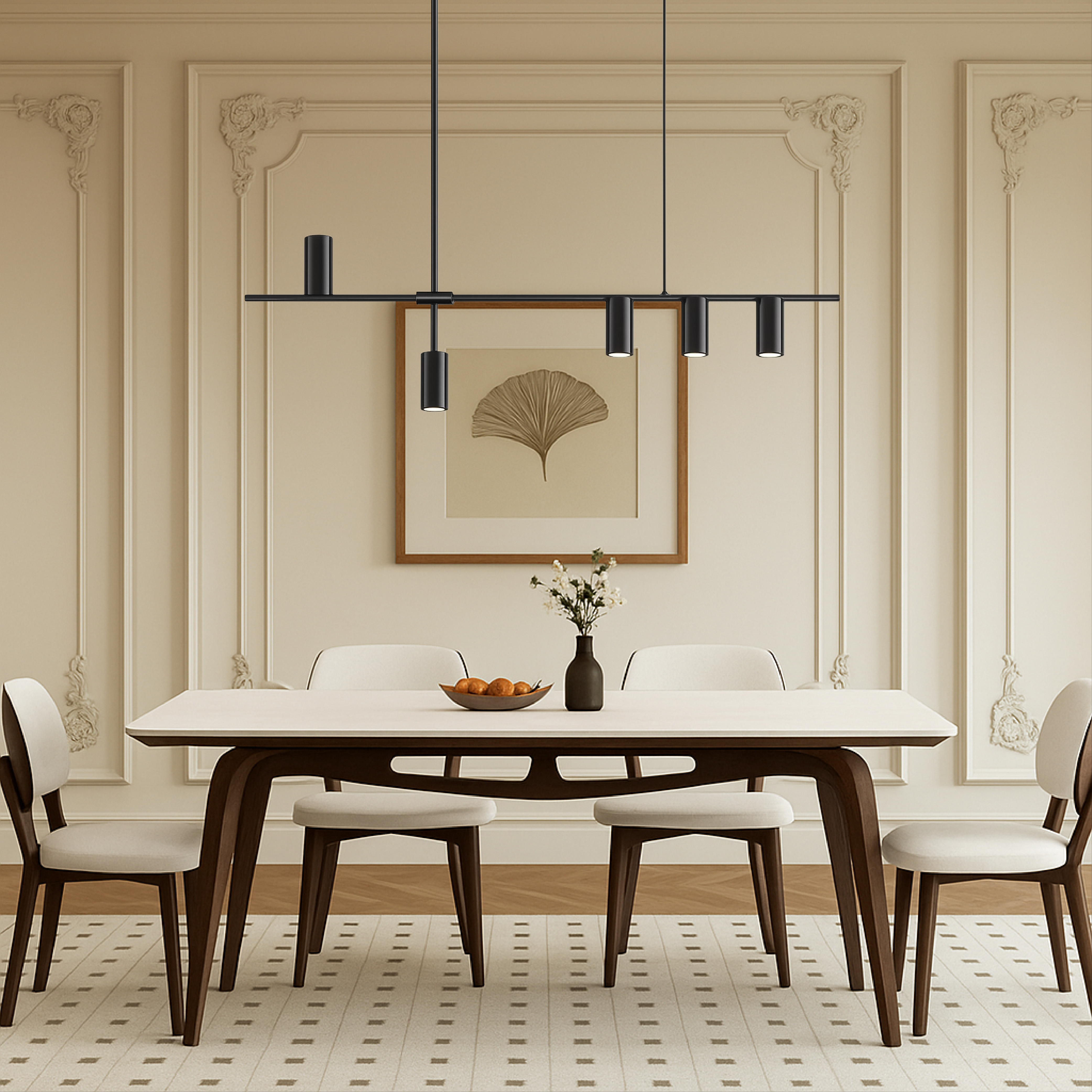 Nowoczesna czarna lampa wisząca do kuchni