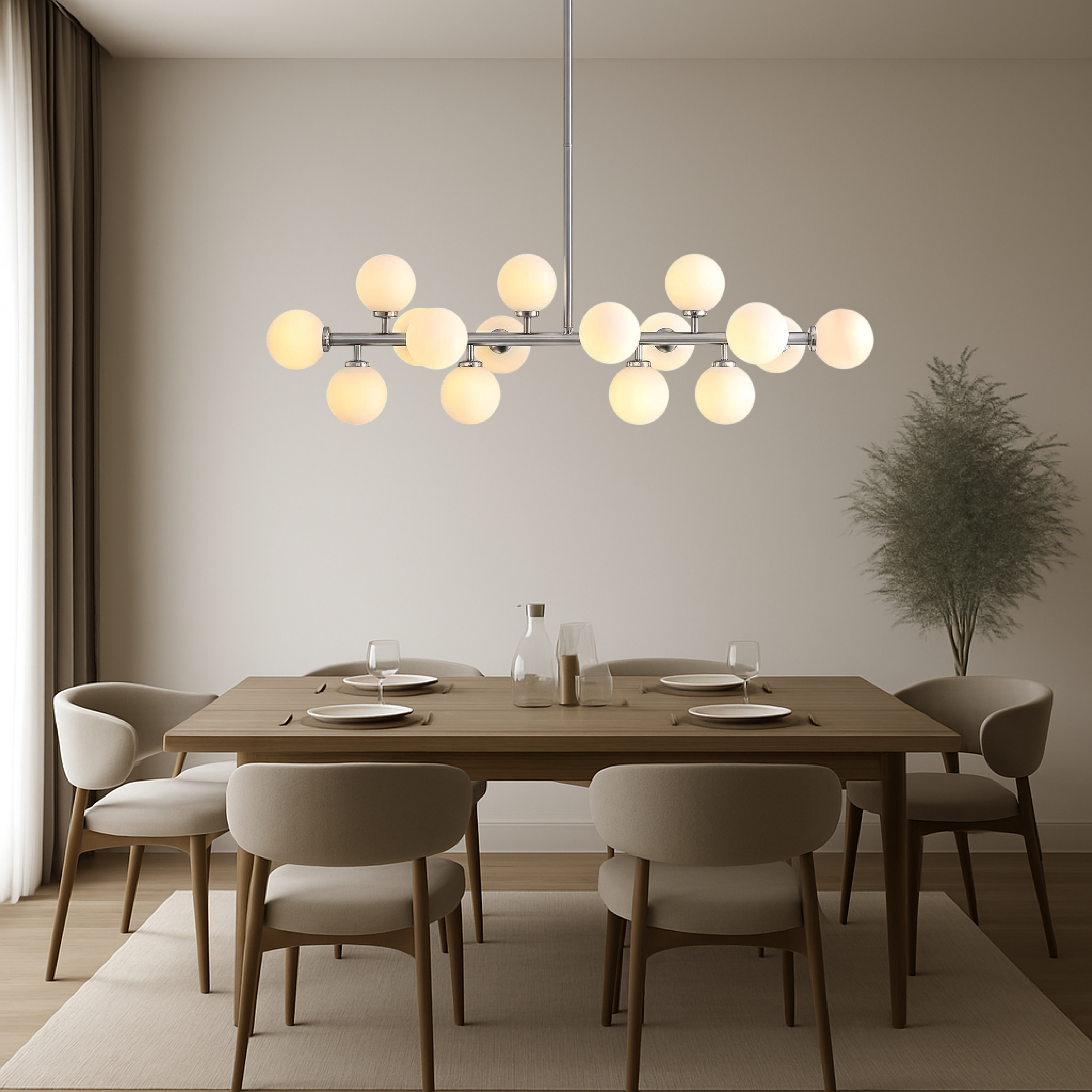 Moderne hanglamp voor keukentafel met 16 koppen