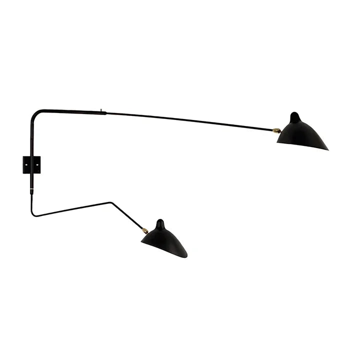Verstelbare wandlamp met dubbele arm