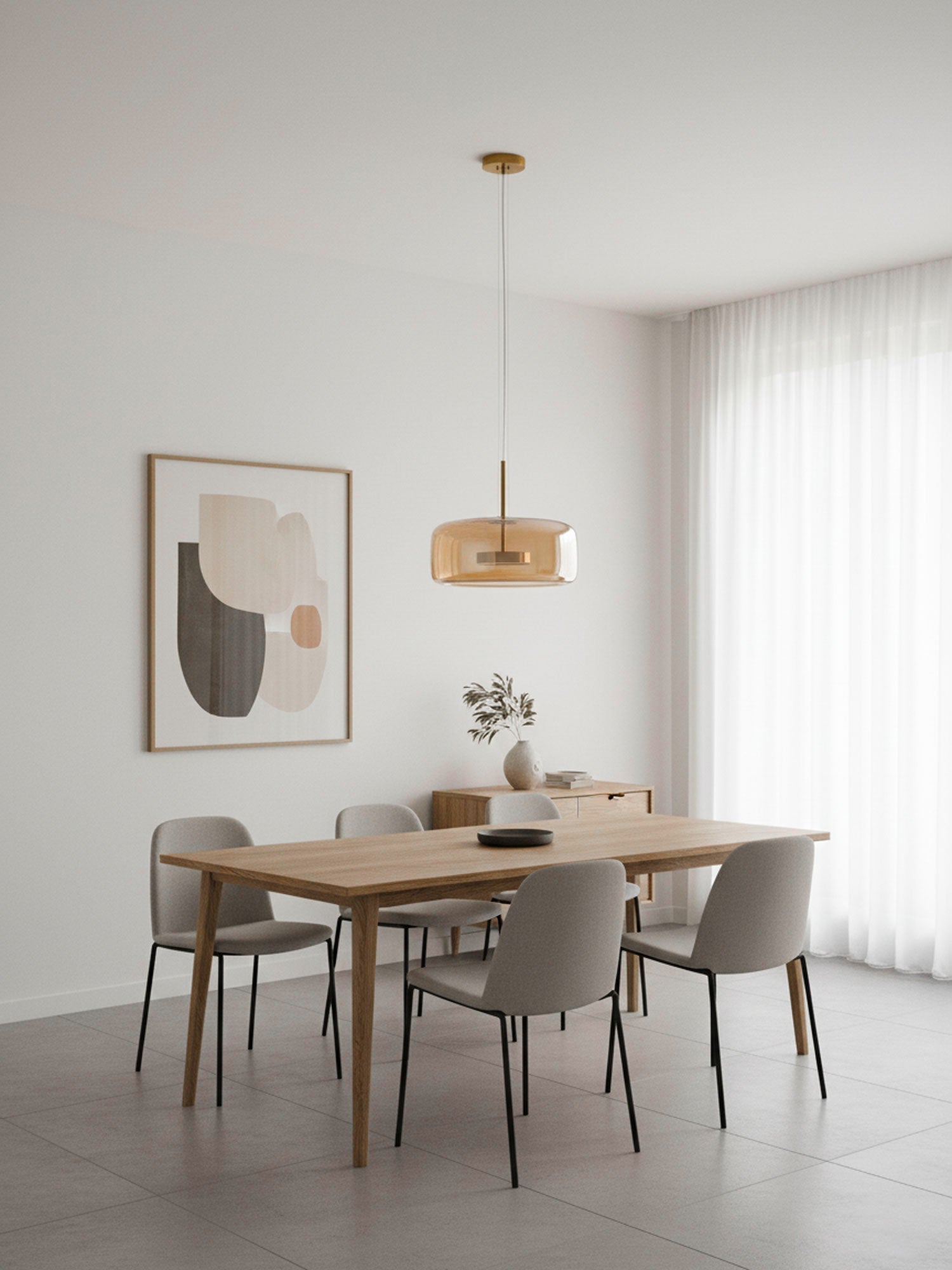 Moderne hanglamp met LED van getint glas