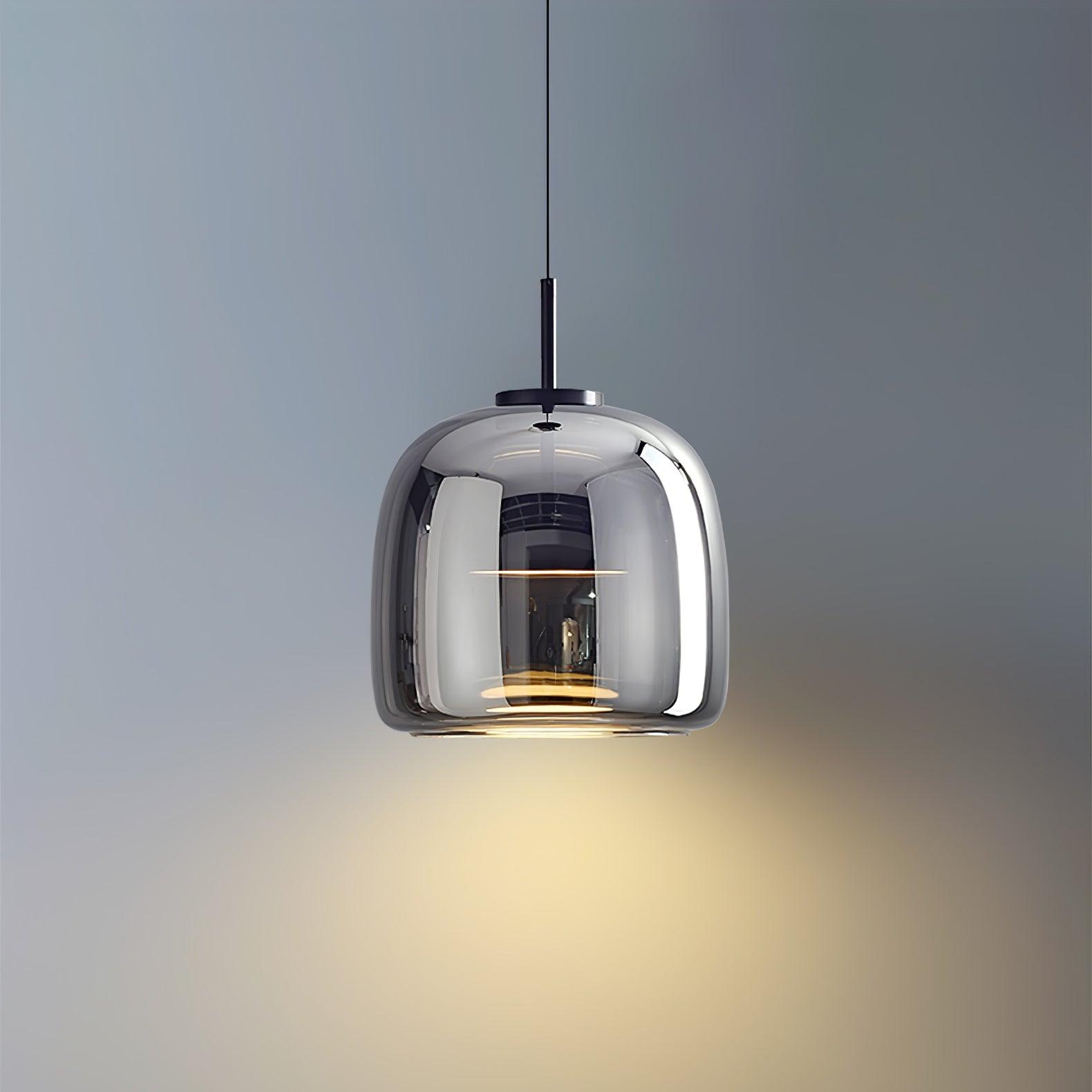 Moderne hanglamp met LED van getint glas