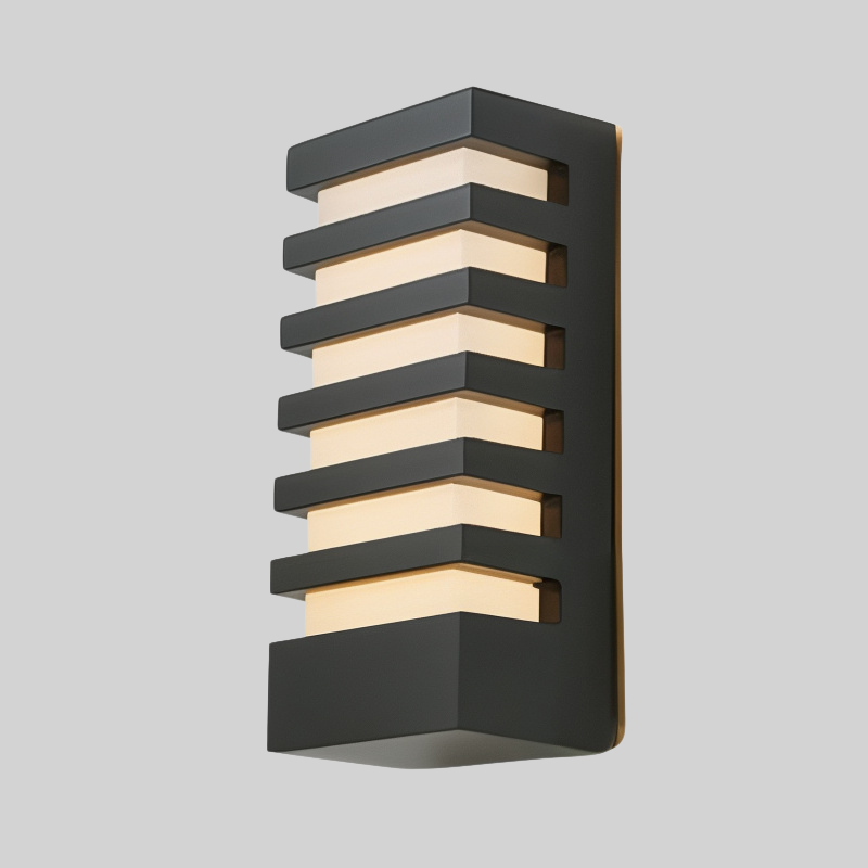 Lampe murale extérieure à LED avec face avant lumineuse en bande