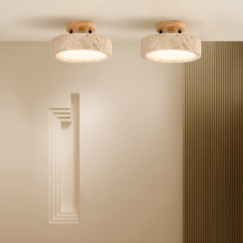 Lampe de plafond LED moderne et minimaliste en travertin