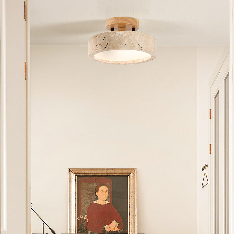 Lampe de plafond LED moderne et minimaliste en travertin