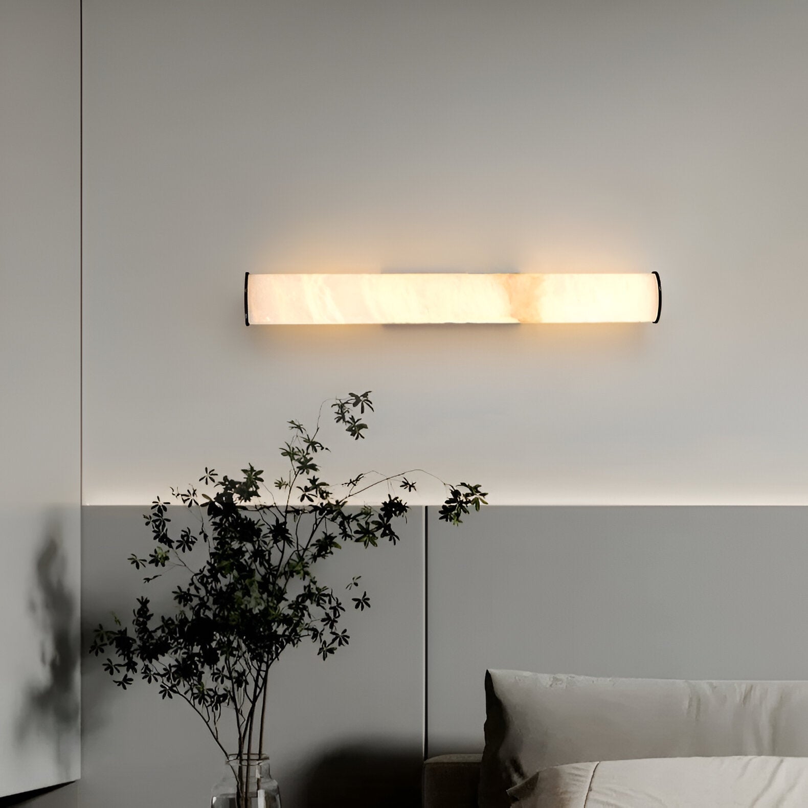 Moderne minimalistische wandlamp LED van marmer en metalen details