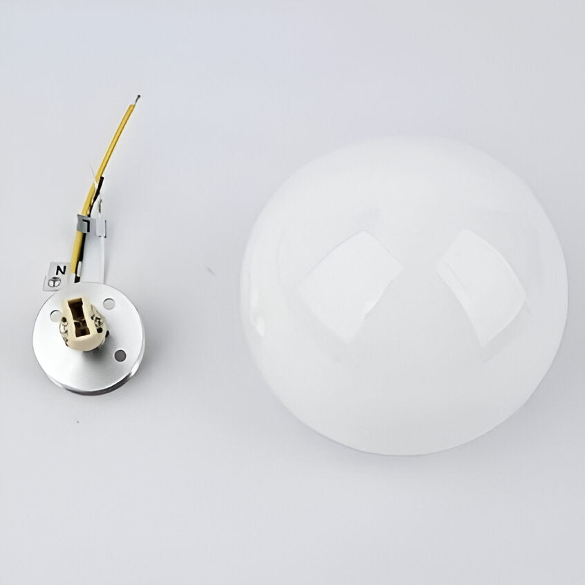 Applique murale ronde minimaliste en verre à lumière LED douce