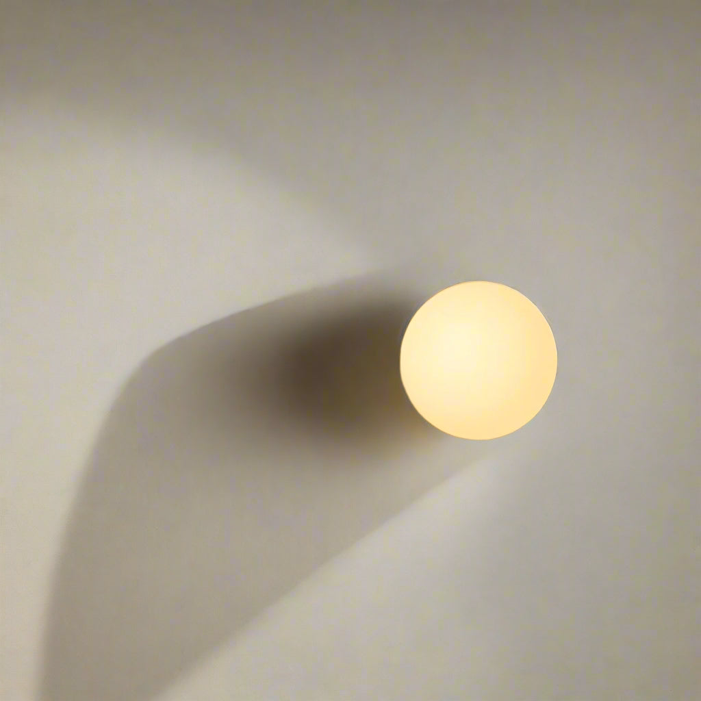 Applique murale ronde minimaliste en verre à lumière LED douce