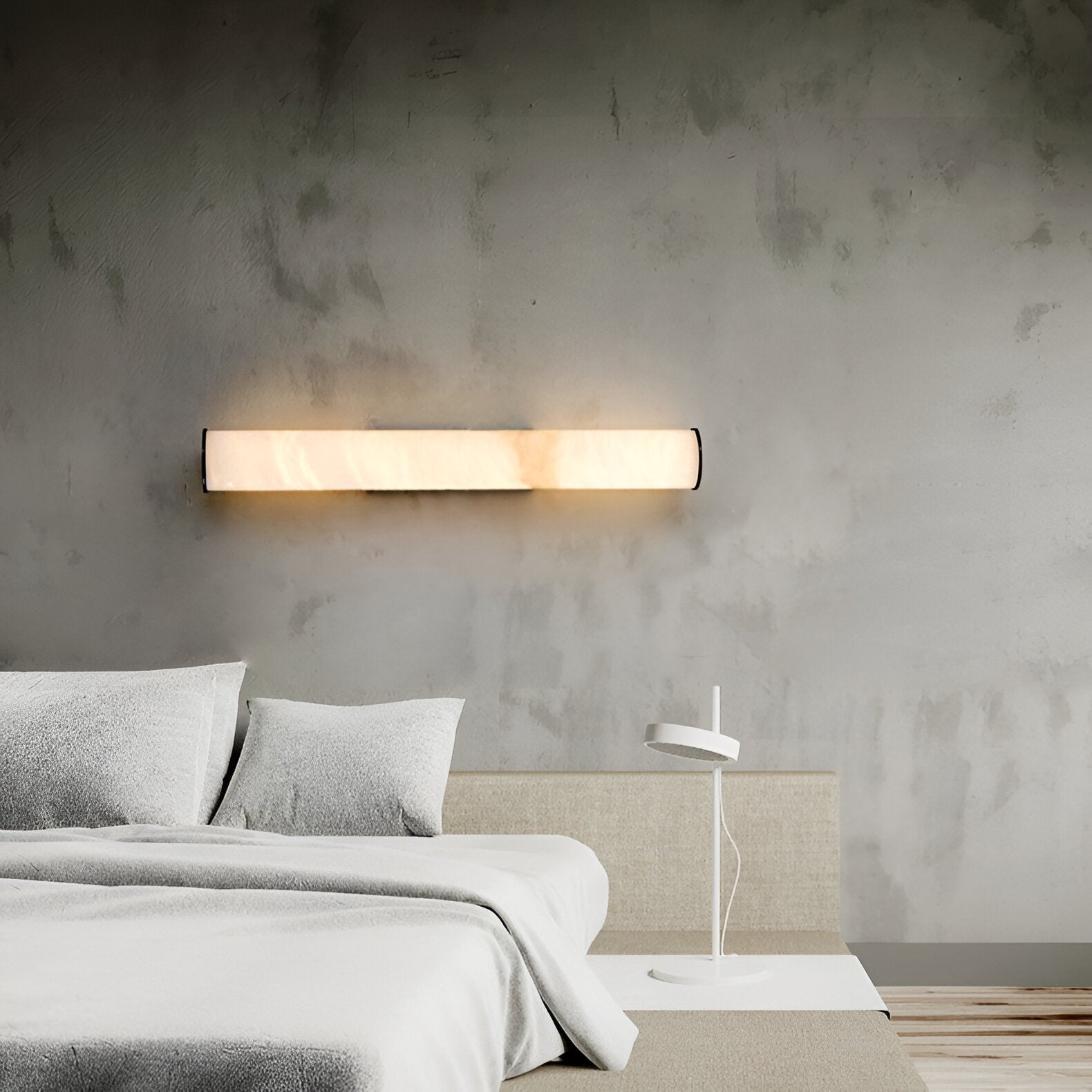 Moderne minimalistische wandlamp LED van marmer en metalen details