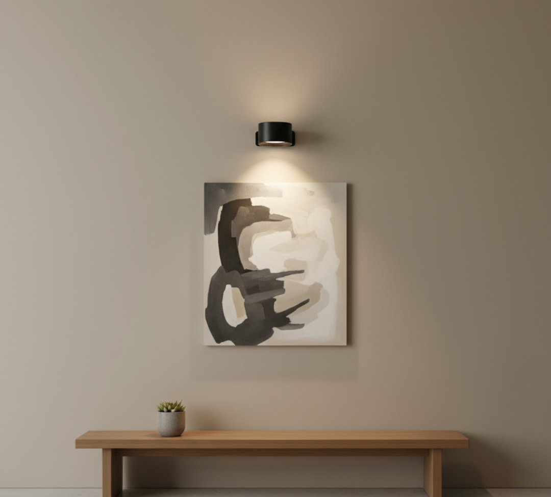 Petite lampe murale cylindrique avec lumière dirigée vers le haut