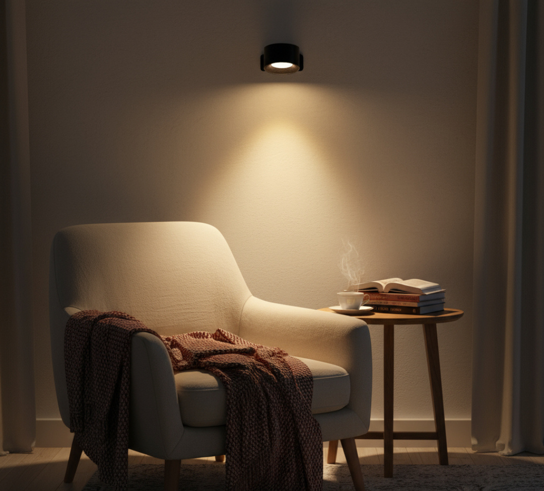 Petite lampe murale cylindrique avec lumière dirigée vers le haut