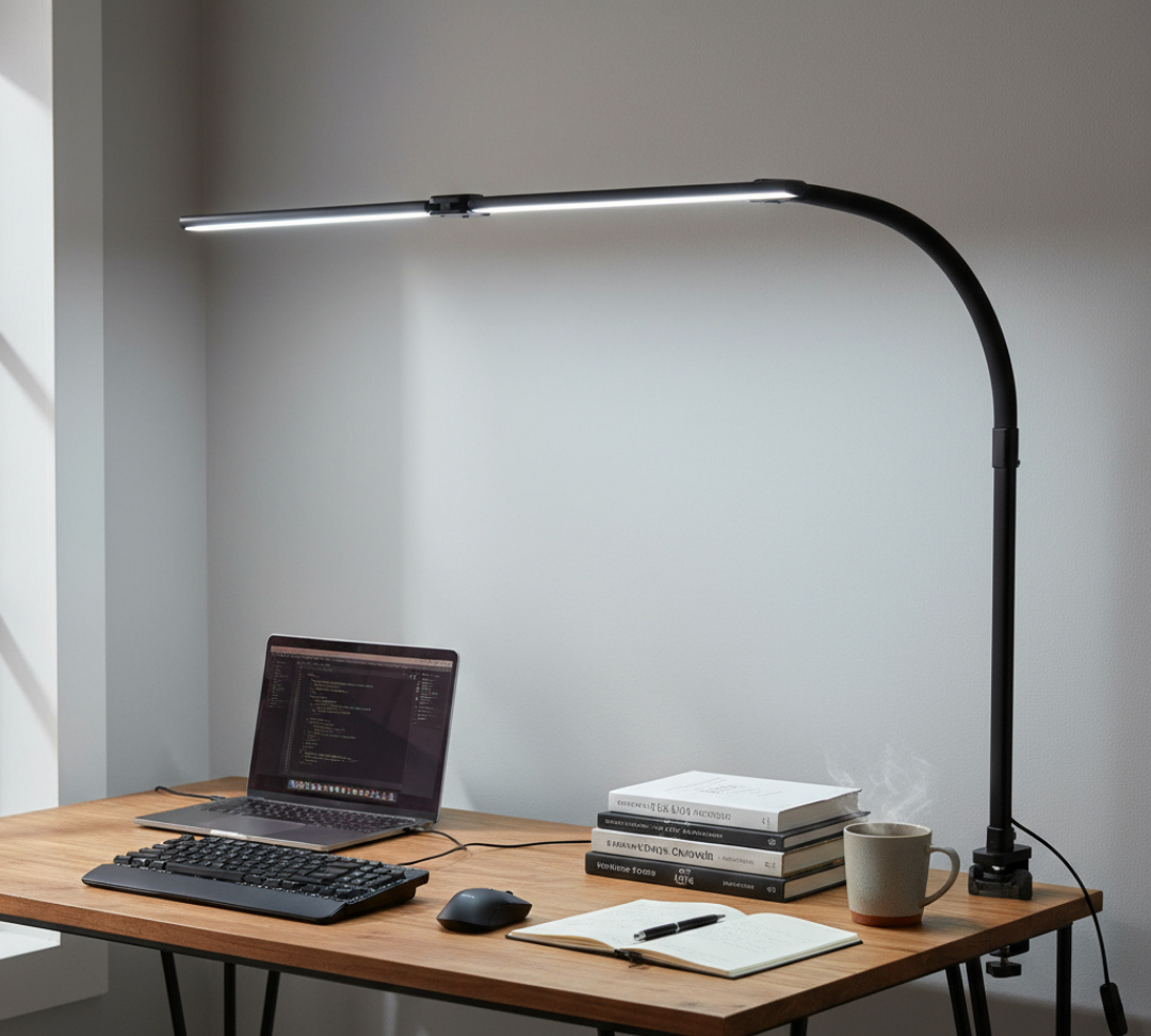 Lampe de bureau moderne à DEL avec trois couleurs de lumière