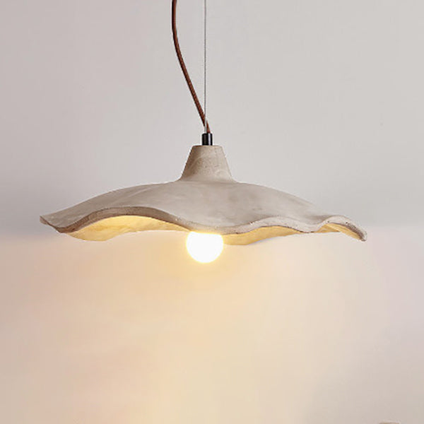Lampe suspendue japonaise en béton en forme de fleur