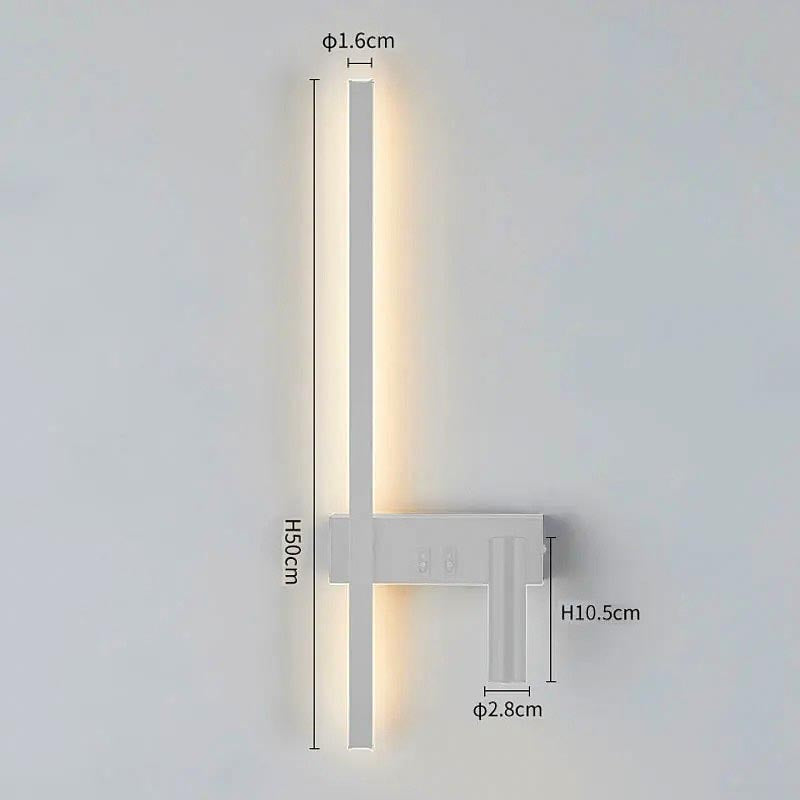 Kinkiet LED z regulowanym reflektorem i listwą świetlną