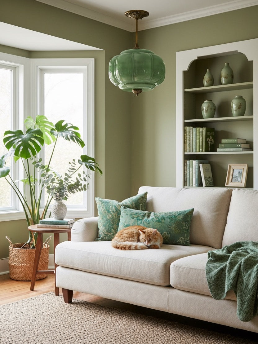 Lampa wisząca w kształcie dyni w stylu vintage, półpłaska, szklana