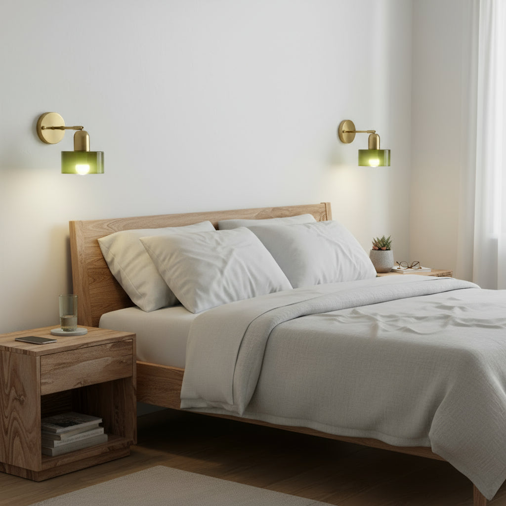 Minimalistyczna kolorowa szklana lampa ścienna Bauhaus