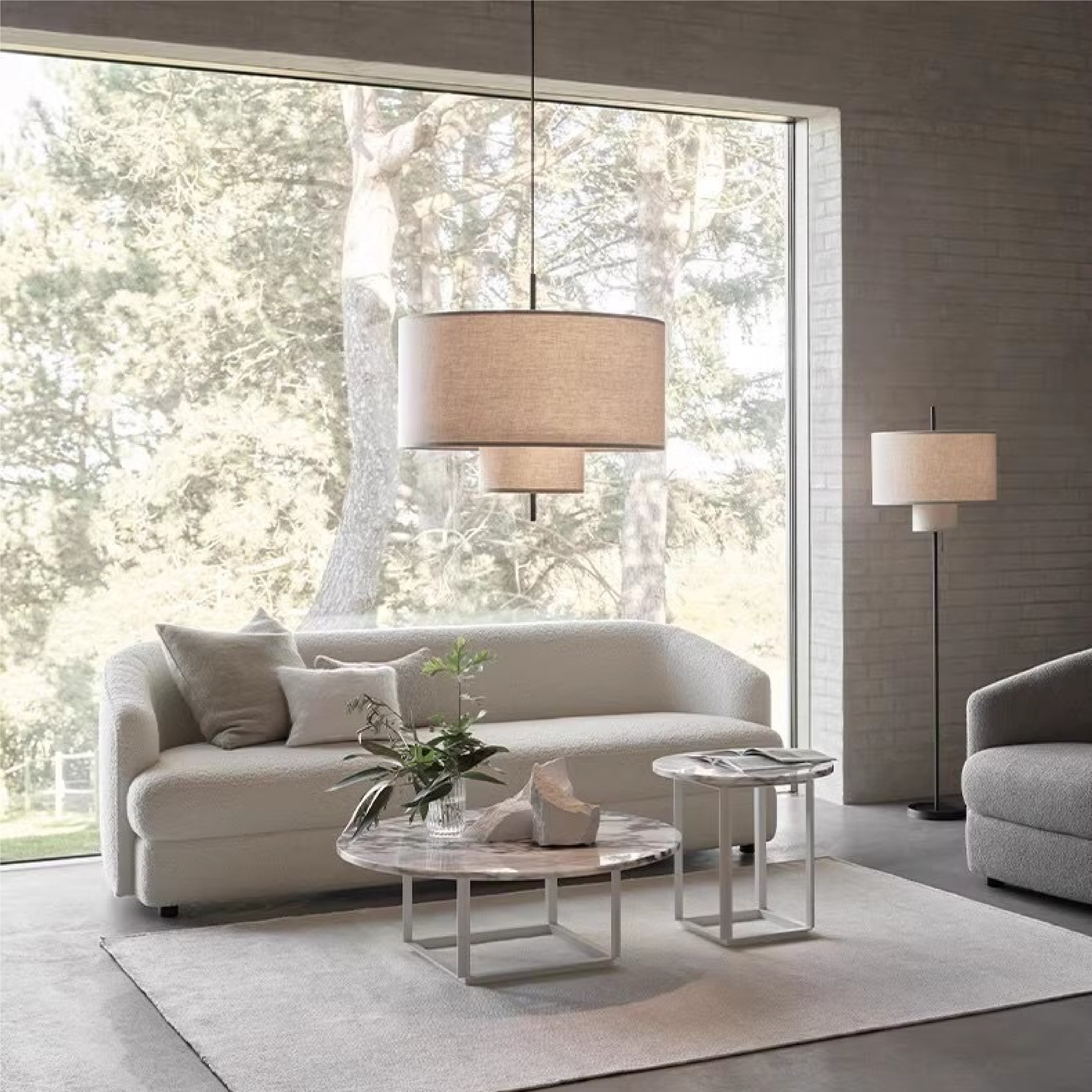 Minimalistyczna lampa wisząca z jedwabiu