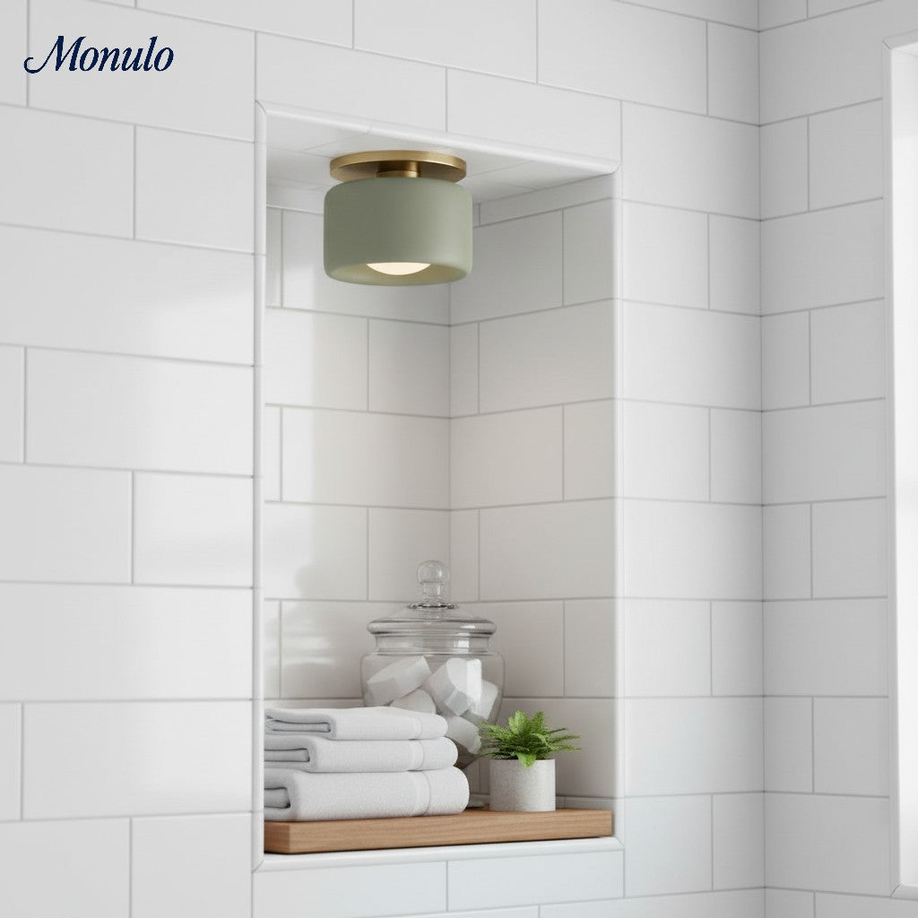 Skandynawska porcelanowa lampa sufitowa montowana na płasko