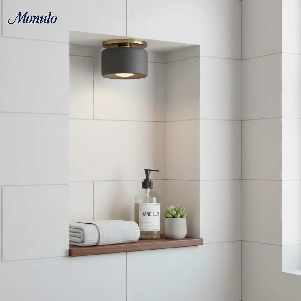 Skandynawska porcelanowa lampa sufitowa montowana na płasko