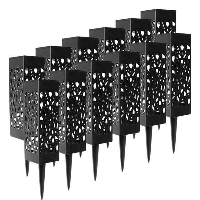 Dekoracyjna solarna latarnia ogrodowa tworzaca nastrojowe cienie