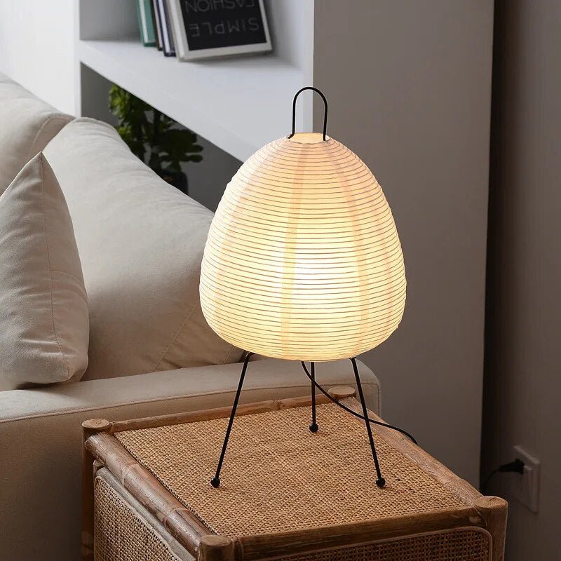 Lampe de table de style japonais avec éclairage DEL