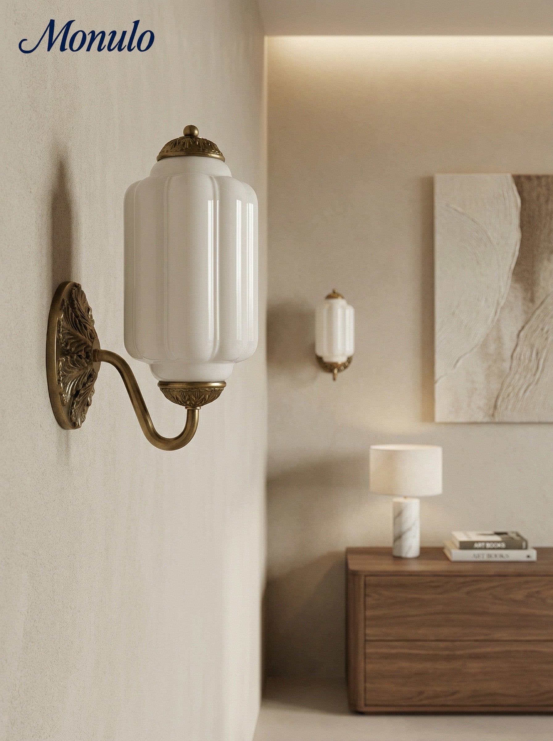 Klasyczna szklana lampa ścienna w kształcie dyni