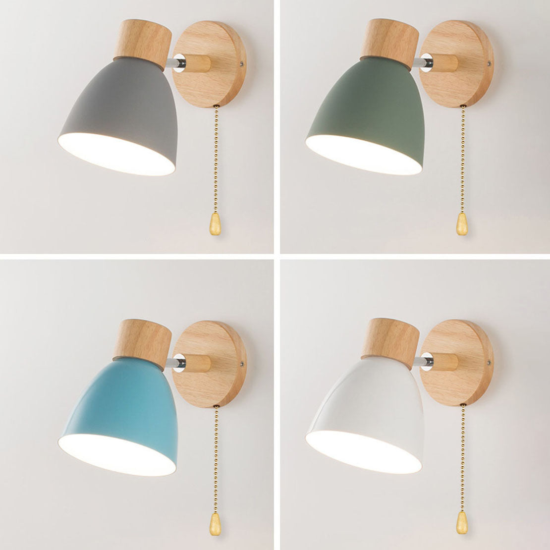 Moderne minimalistische wandlamp LED in kegelvorm van hout