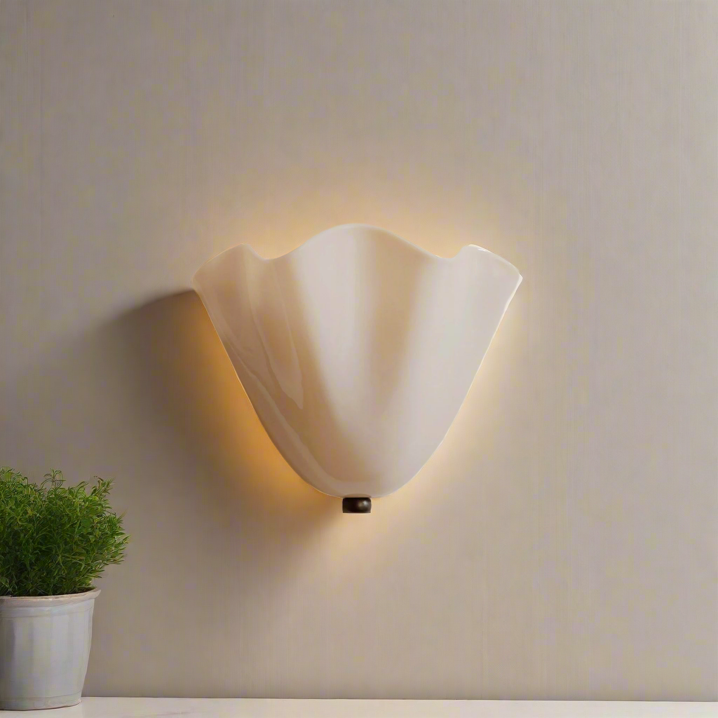 Retro wandlamp van glas in schelpvorm LED