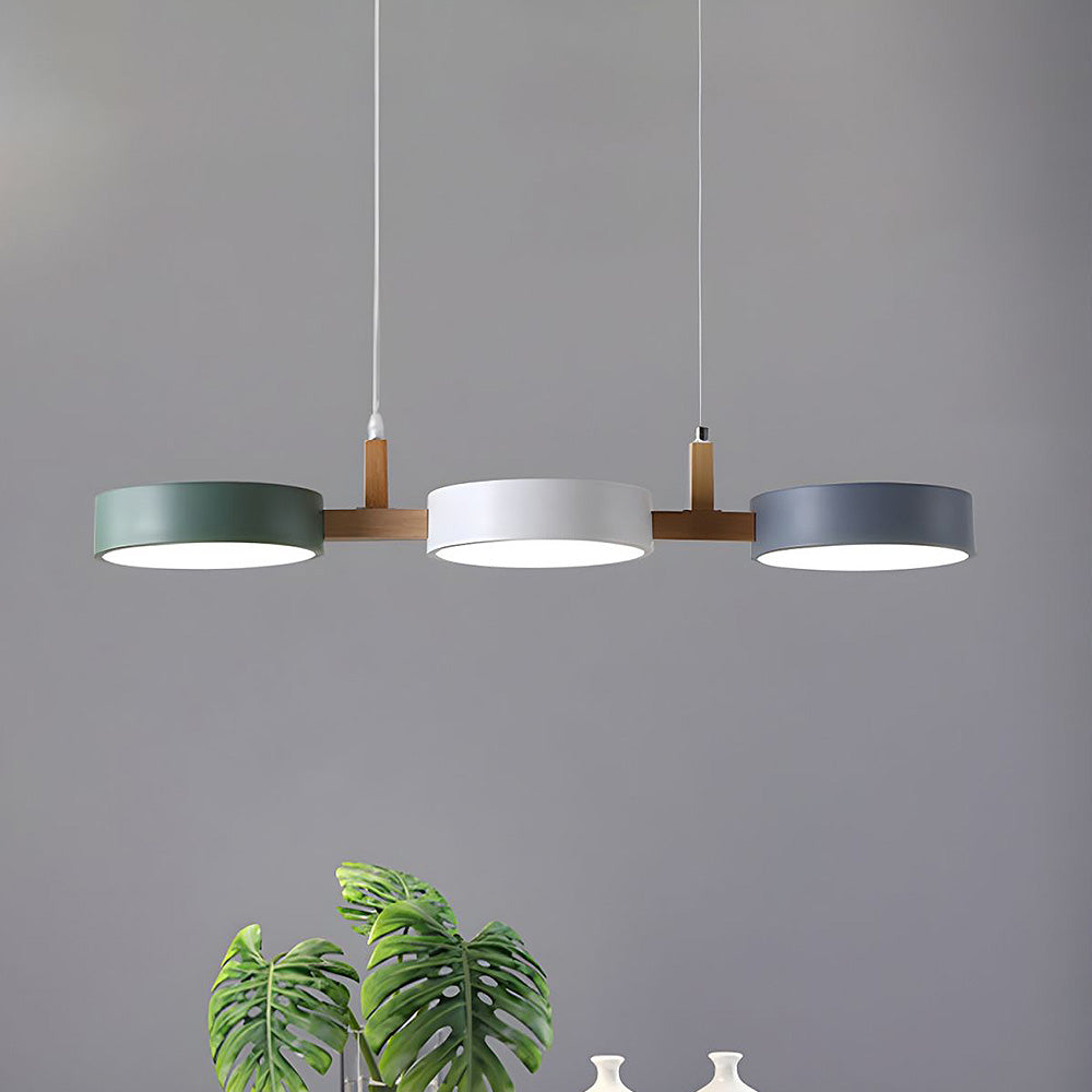 Lampe suspendue scandinave en métal et bois