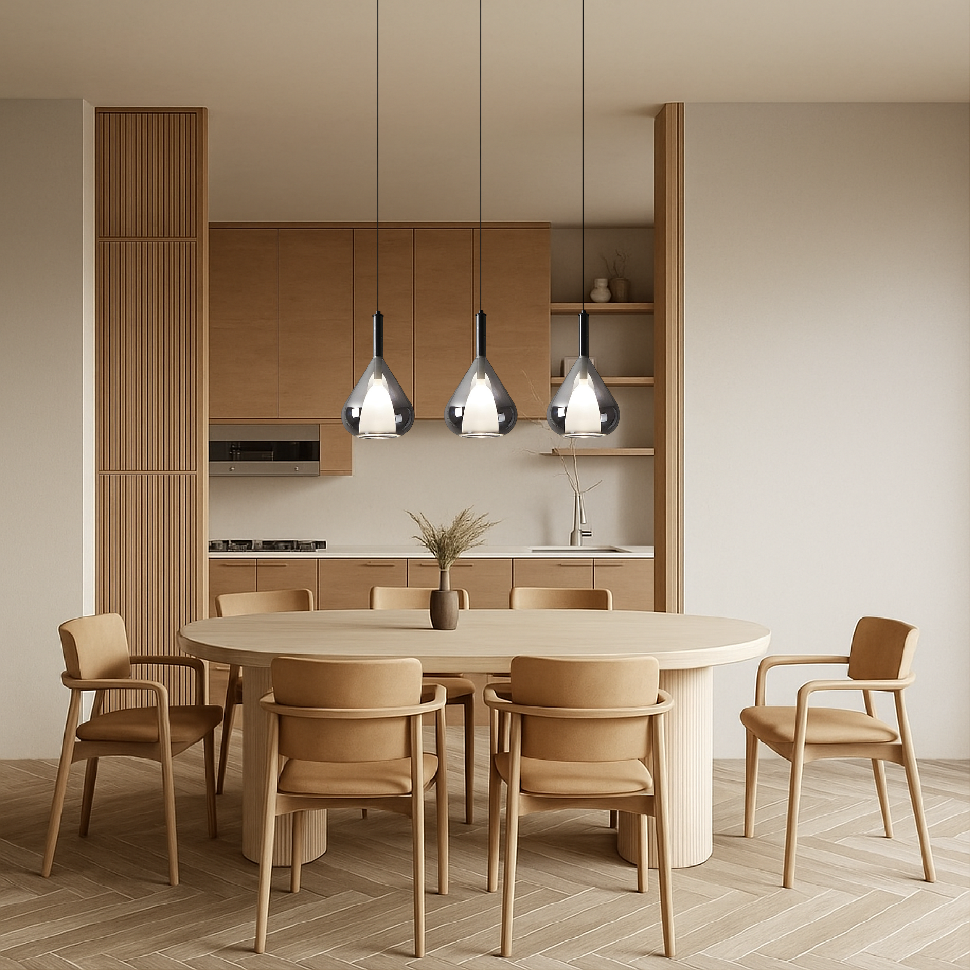 Estetyczna ponadczasowa szklana lampa wisząca