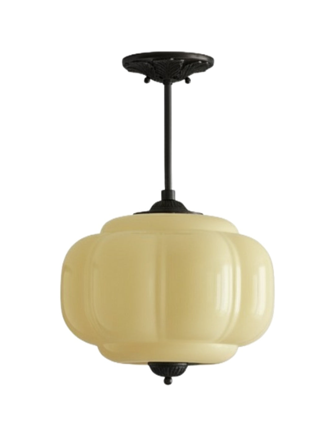 Lampa wisząca w kształcie dyni w stylu vintage, półpłaska, szklana