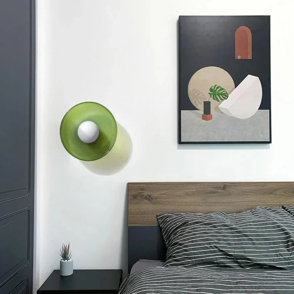 Lampe en verre à DEL en forme de disque pour mur ou plafond