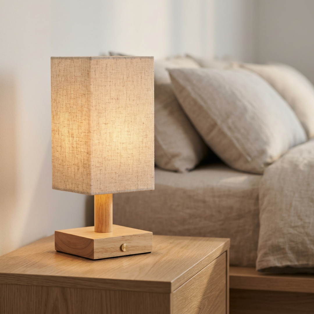 Bob – Designerska bezprzewodowa lampa stołowa z drewna