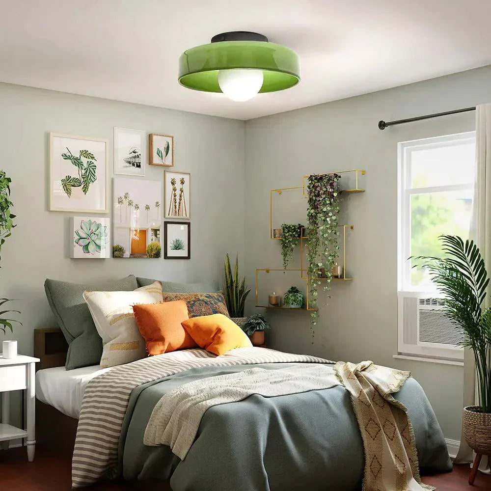 Lampe en verre à DEL en forme de disque pour mur ou plafond