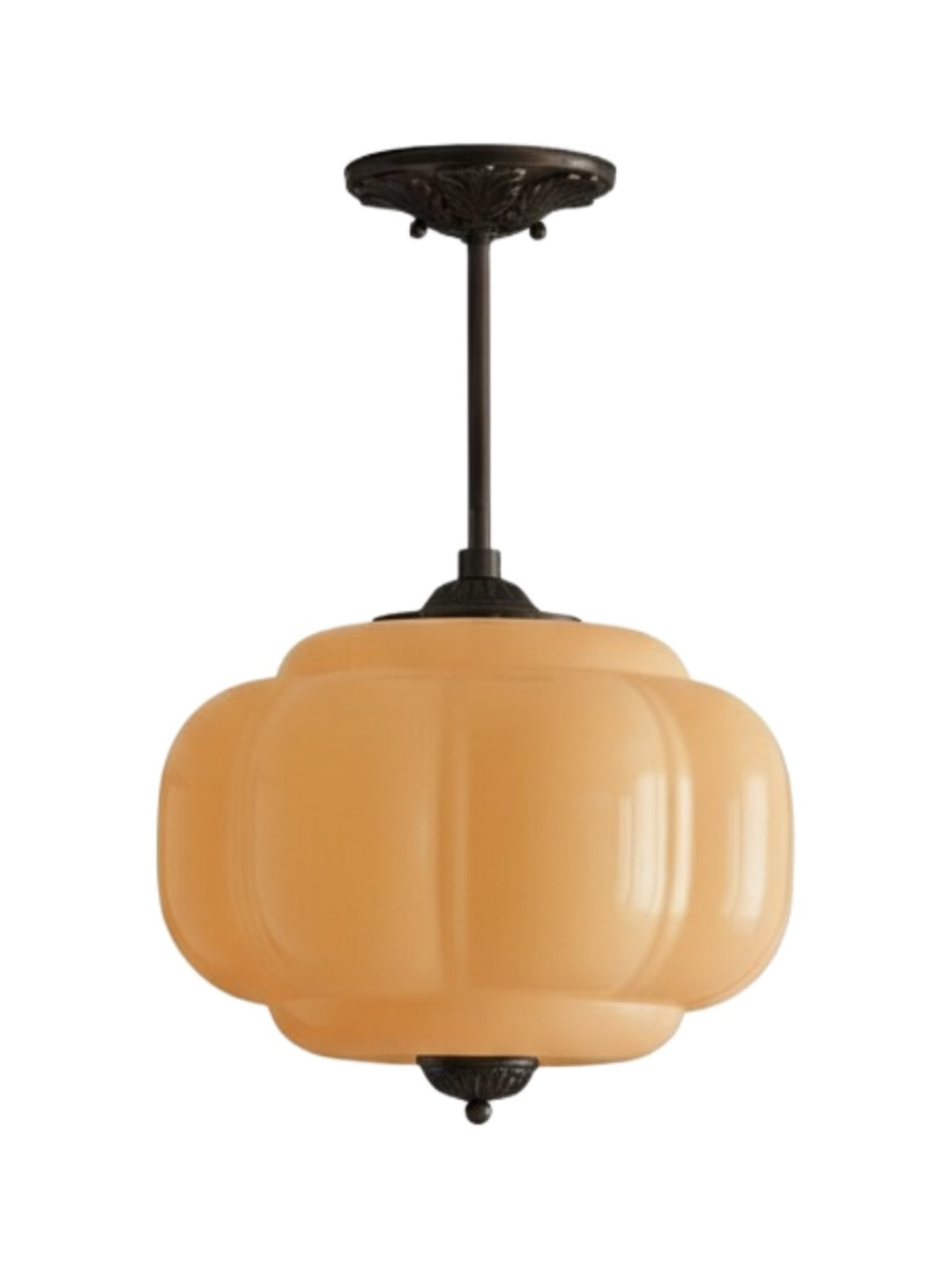 Lampa wisząca w kształcie dyni w stylu vintage, półpłaska, szklana