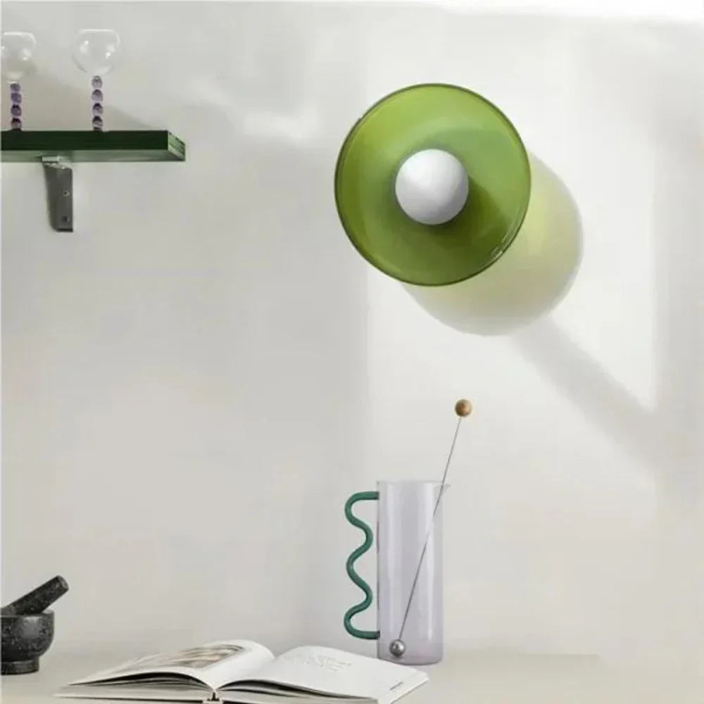 Lampe en verre à DEL en forme de disque pour mur ou plafond