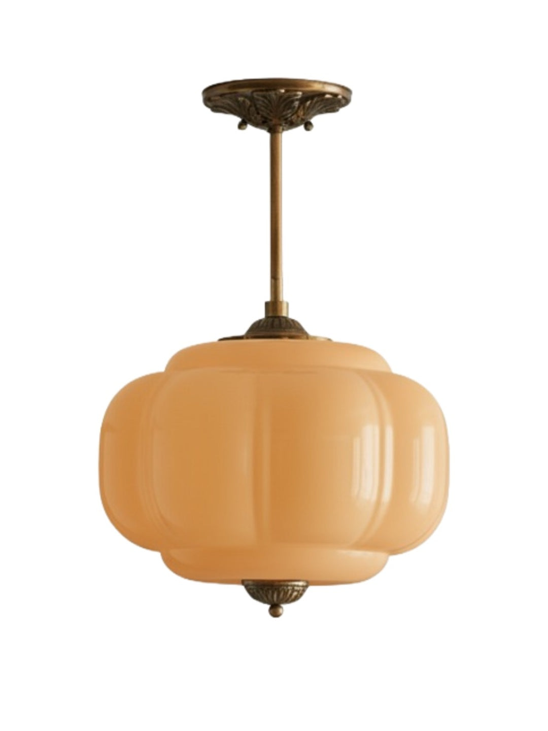Lampa wisząca w kształcie dyni w stylu vintage, półpłaska, szklana