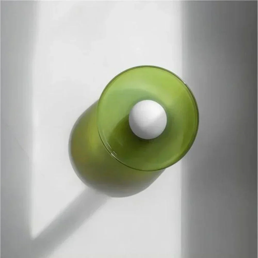 Lampe en verre à DEL en forme de disque pour mur ou plafond