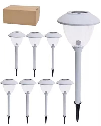 Ensemble solaire de 8 lampes de jardin en acier inoxydable
