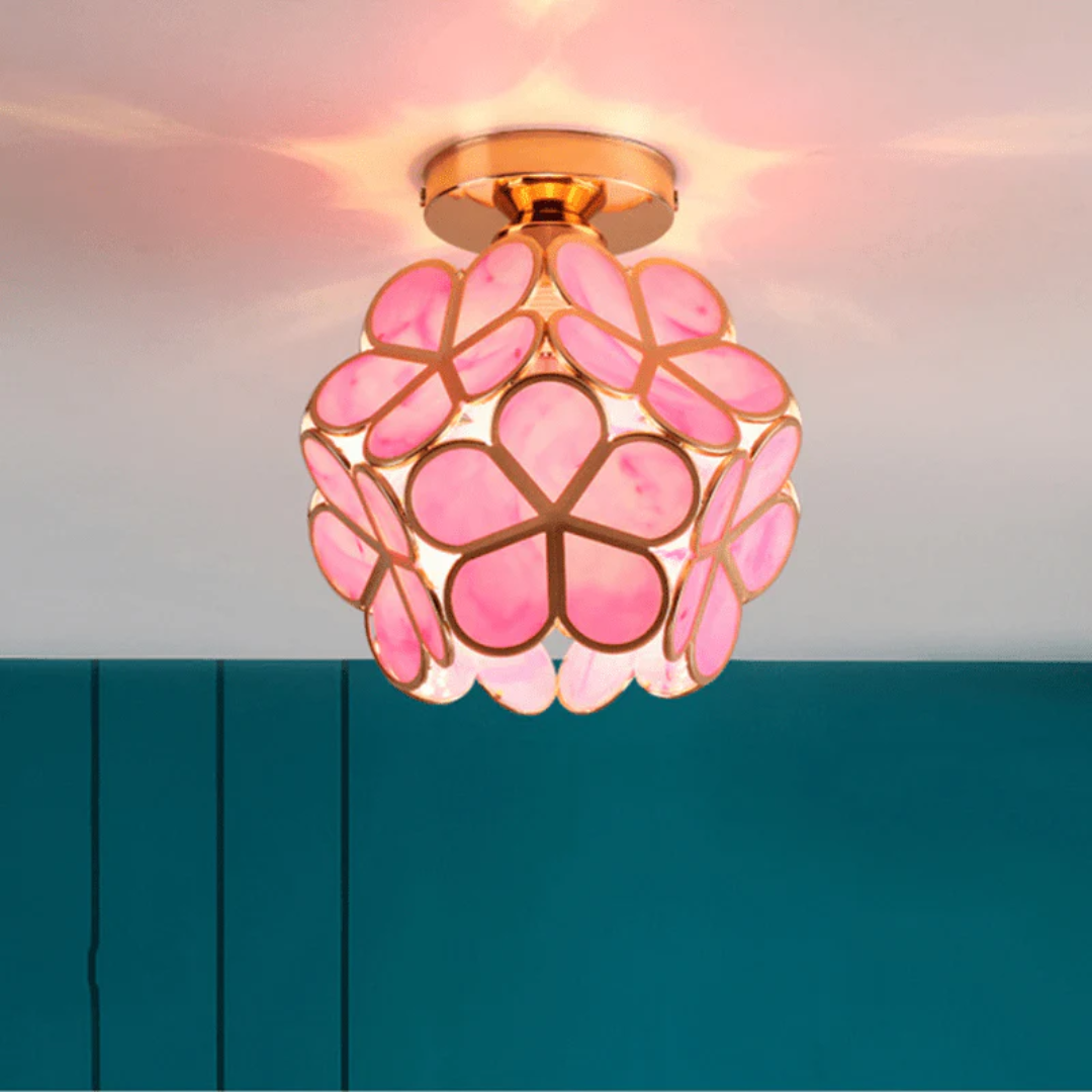Lampe de plafond vintage à motif floral