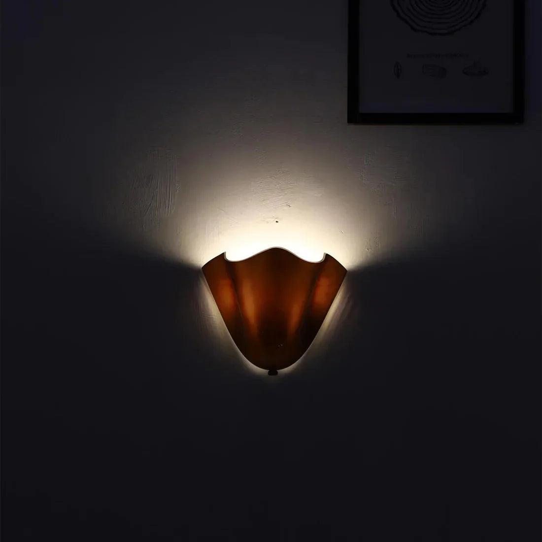 Retro wandlamp van glas in schelpvorm LED