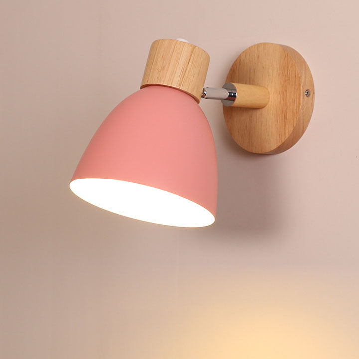 Moderne minimalistische wandlamp LED in kegelvorm van hout