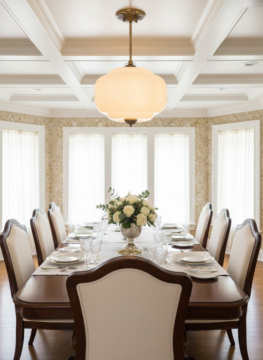 Lampa wisząca w kształcie dyni w stylu vintage, półpłaska, szklana