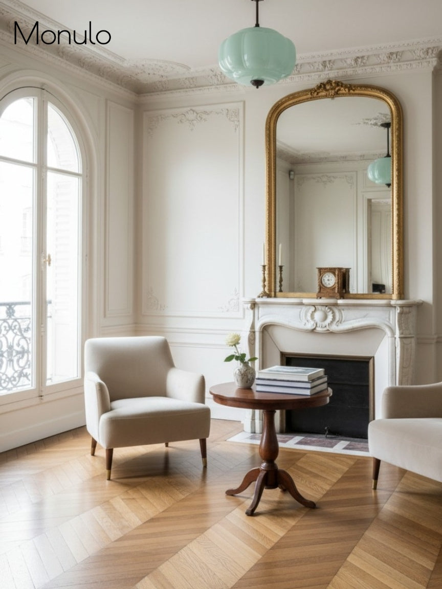 Lampa wisząca w kształcie dyni w stylu vintage, półpłaska, szklana