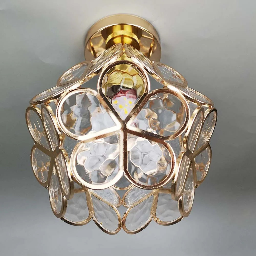 Vintage plafondlamp met bloemmotief