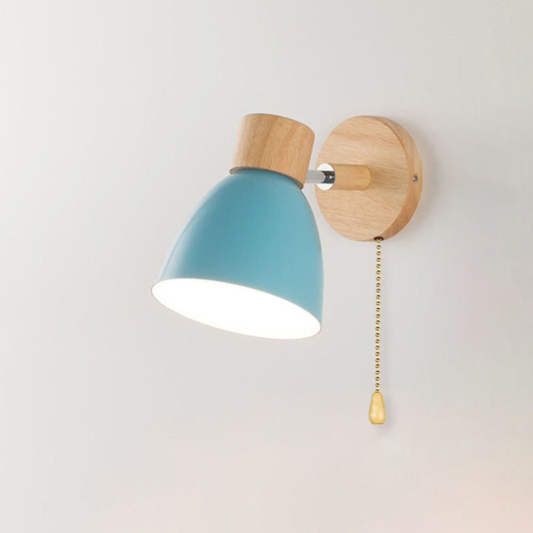 Moderne minimalistische wandlamp LED in kegelvorm van hout