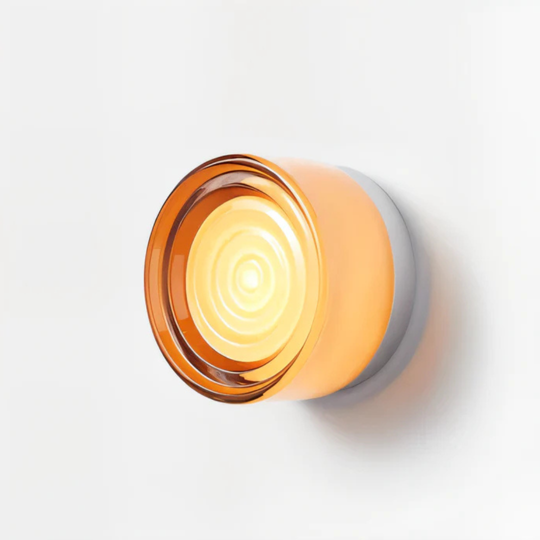 Moderne ronde wandlamp van glas met LED