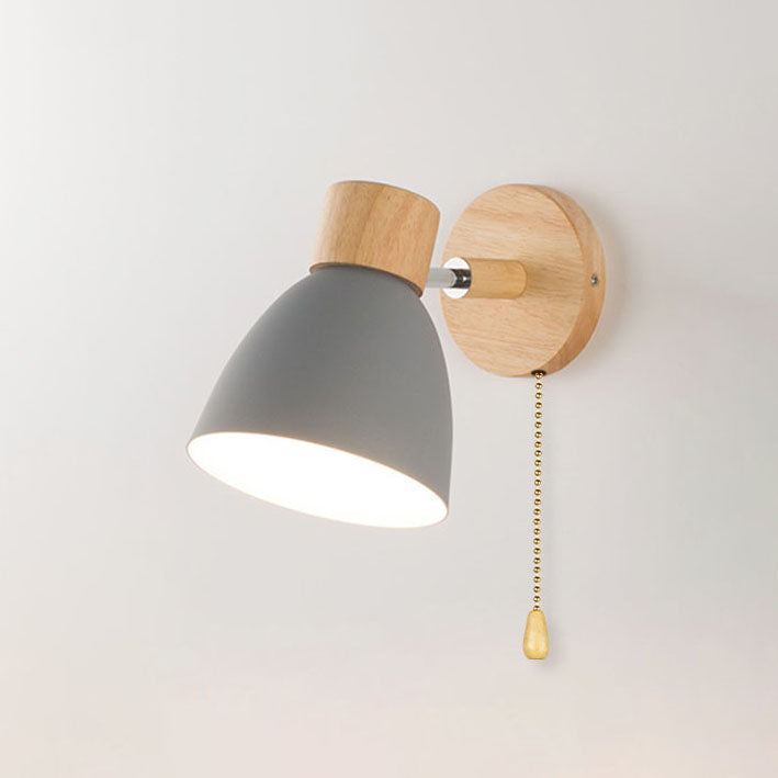 Moderne minimalistische wandlamp LED in kegelvorm van hout